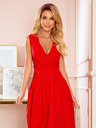 numoco ELLENA Elegantes Kleid mit Ausschnitt und Falte - Rot Numoco