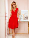 numoco ELLENA Elegantes Kleid mit Ausschnitt und Falte - Rot Numoco