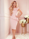 numoco Elegantes Midikleid mit Rüschen - Puderrosa Numoco