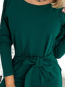 numoco Langärmeliges Kleid mit Bindegürtel - grün Numoco