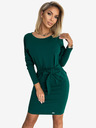 numoco Langärmeliges Kleid mit Bindegürtel - grün Numoco