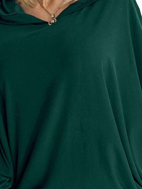 numoco Fledermauskleid mit Kapuze - grün Numoco