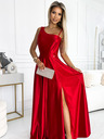 numoco Elegantes langes Kleid aus Satin mit einer Schulter - rot Numoco