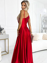 numoco Elegantes langes Kleid aus Satin mit einer Schulter - rot Numoco