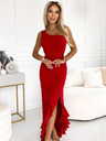 numoco Langes One-Shoulder-Kleid - rot Numoco