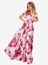 numoco Langes Kleid mit Rüschen - große rosa Blumen Numoco