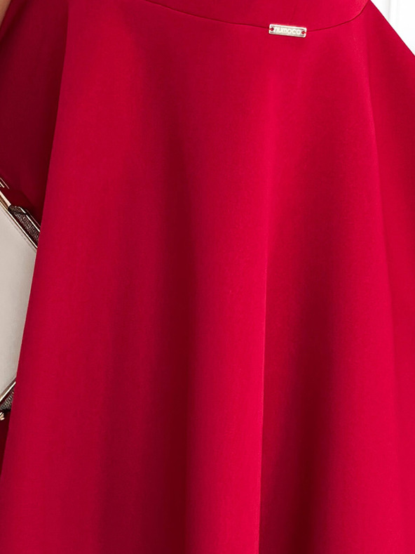 numoco Elegantes Kleid mit längerem Rücken - rot mit Glitzer Numoco