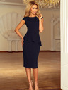 numoco Elegantes Midikleid mit Rüschen - dunkelblau Numoco