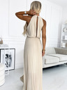numoco Plissiertes Midikleid mit Tropfenausschnitt - beige Numoco