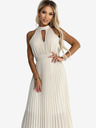numoco Plissiertes Midikleid mit Tropfenausschnitt - beige Numoco