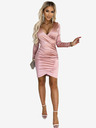 numoco Langärmeliges Satinkleid mit Bleistiftausschnitt - Dirty Pink Numoco