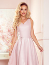 numoco Fließendes Kleid - Herzausschnitt - puderrosa + Glitzer Numoco