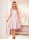 numoco Fließendes Kleid - Herzausschnitt - puderrosa + Glitzer Numoco