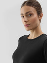 4F Unifarbenes, schmales Damen-T-Shirt 4F