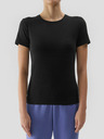 4F Unifarbenes, schmales Damen-T-Shirt 4F