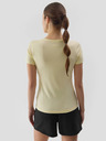 4F Unifarbenes, schmales Damen-T-Shirt 4F