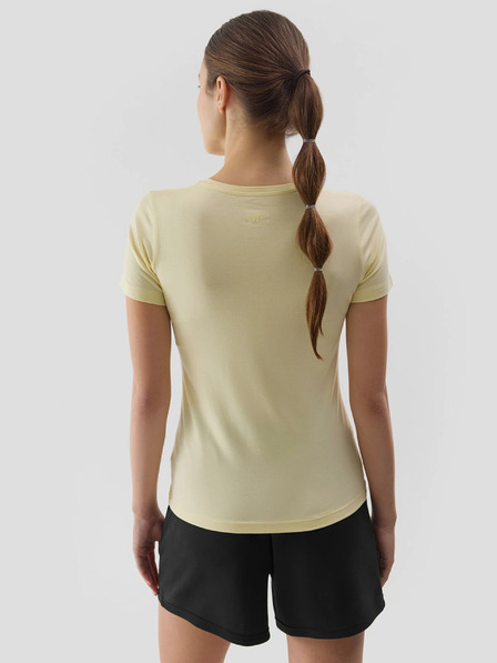 4F Unifarbenes, schmales Damen-T-Shirt 4F