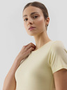 4F Unifarbenes, schmales Damen-T-Shirt 4F