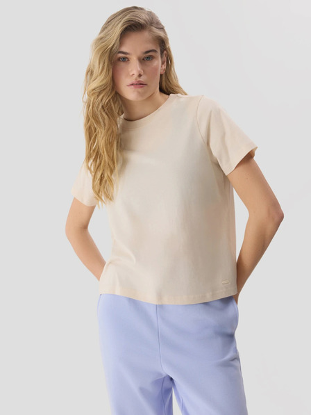 4F Einfarbiges Damen-T-Shirt mit Bio-Baumwolle 4F