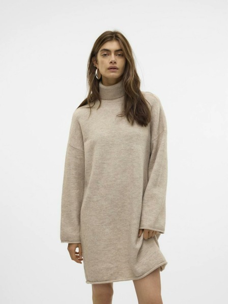 AWARE by VERO MODA Beigefarbenes Damen-Pulloverkleid AWARE von VERO MODA