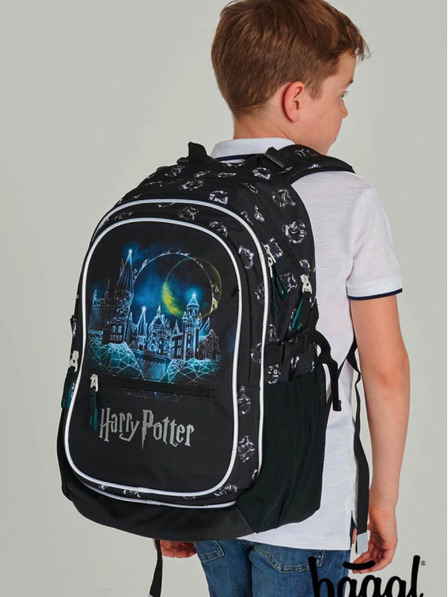 BAAGL  Schwarzes Schulset - Rucksack, Federmäppchen, Tasche Baagl Core Harry Potter Hogwarts