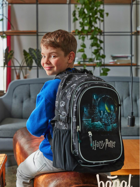 BAAGL  Schwarzes Schulset - Rucksack, Federmäppchen, Tasche Baagl Core Harry Potter Hogwarts