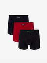 Atlantic 3er-Pack Herren ATLANTIC Boxershorts - dunkelblau, rot, dunkelblau