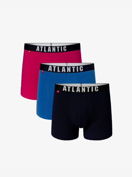 Atlantic 3er-Pack Herren ATLANTIC Boxershorts - Rosa, Blau, Marine