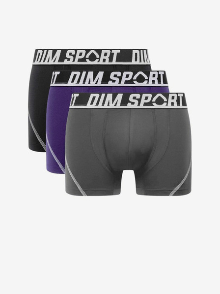 DIM Dreier-Set Sport-Boxershorts in Grau, Blau und Schwarz DIM SPORT MICROFIBRE BOXER 3x