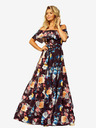 numoco Langes Kleid mit Rüschen - schwarz + bunte Blumen Numoco