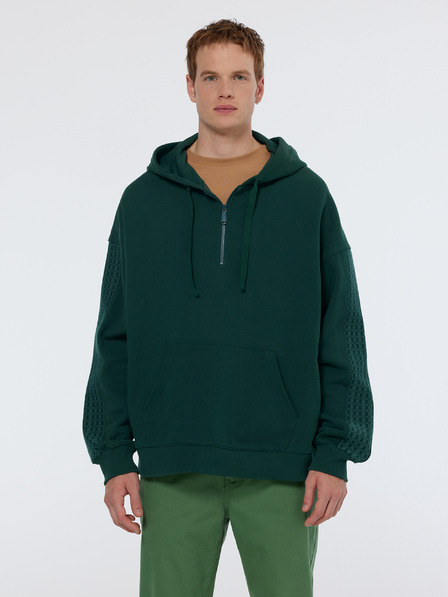 Scotch & Soda Dunkelgrüner Herren-Kapuzenpullover Scotch & Soda