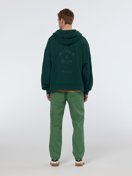 Scotch & Soda Dunkelgrüner Herren-Kapuzenpullover Scotch & Soda