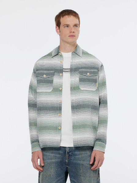 Scotch & Soda Weiß-grün gestreiftes Herrenhemd Scotch & Soda