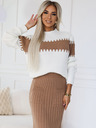 numoco Warmes zweiteiliges Pullover-Set - caramel + ecru Numoco