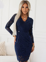 numoco Spitzenkleid mit Ausschnitt - dunkelblau Numoco