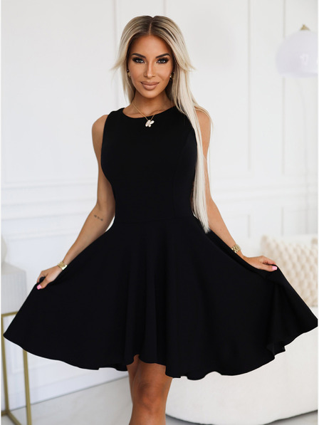 numoco Einzigartiges Kleid mit längerem Rücken - schwarz Numoco