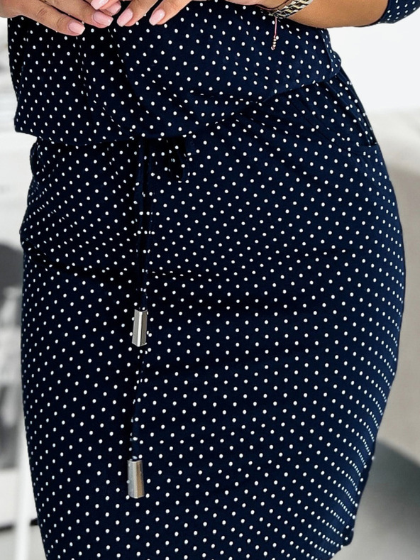 numoco Sportkleid mit Taschen - dunkelblau mit kleinen Pünktchen Numoco