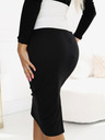 numoco Zweifarbiger Midirock mit hoher Taille - schwarz Numoco