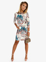numoco Sportliches Kleid mit Taschen - beige und blaue Blumen Numoco