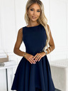 numoco Elegantes Kleid mit längerem Rückenausschnitt - dunkelblau Numoco