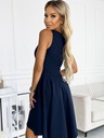 numoco Elegantes Kleid mit längerem Rückenausschnitt - dunkelblau Numoco