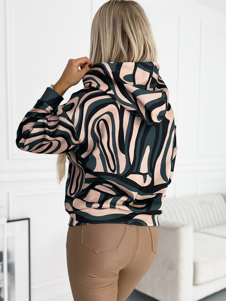 numoco Känguru-Sweatshirt - grüne und beige Wolle Numoco
