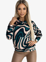 numoco Känguru-Sweatshirt - grüne und beige Wolle Numoco