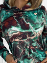 numoco Känguru-Kapuzenpullover - türkisbrauner Marmor Numoco