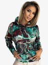 numoco Känguru-Kapuzenpullover - türkisbrauner Marmor Numoco