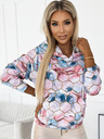 numoco Känguru-Kapuzenpullover - goldene Sechsecke und rosa und blauer Numoco-Marmor