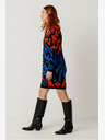 SKFK Blau-orange gemustertes Damen-Pulloverkleid SKFK
