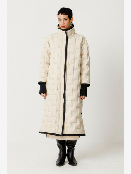 SKFK Cremefarbener Damen-Wintermantel SKFK