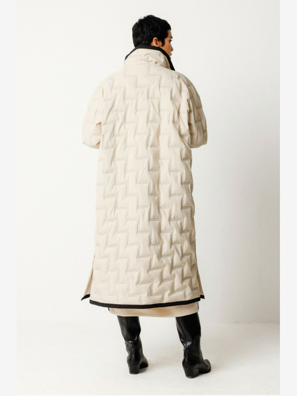 SKFK Cremefarbener Damen-Wintermantel SKFK