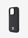 DKNY DKNY PU Leder Repeat Pattern Stack Logo MagSafe Back Cover für iPhone 16 Pro Schwarz